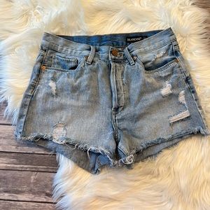 BlankNYC Shorts Light Wash Distressed Denim High Waist 29
